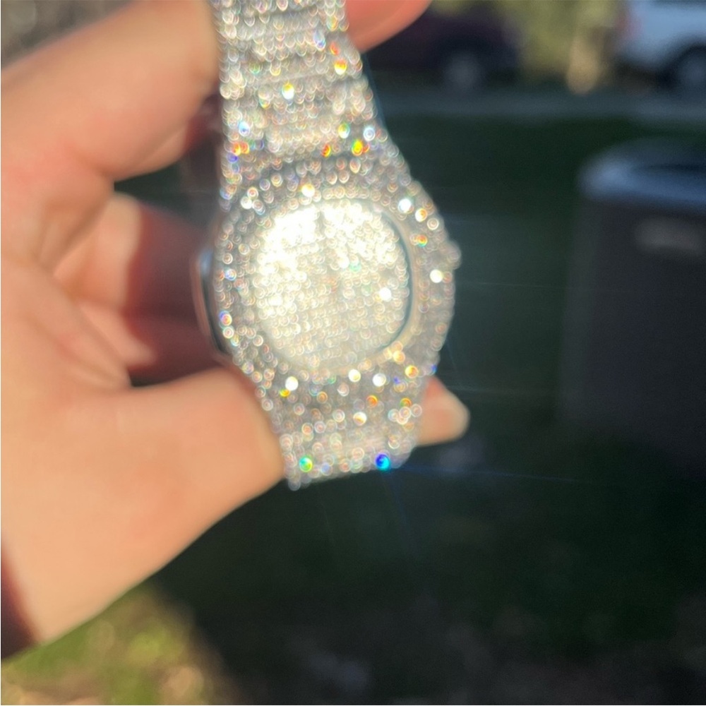 VVS Bustdown Simulated Diamond Stainless Steel Iced Out Luxury Hip Hop Watch - Picture 3 of 9